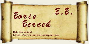 Boris Berček vizit kartica
